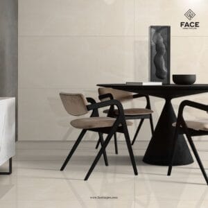 Large-format 600x1200mm polished porcelain tiles with high-gloss finish for luxury interiors