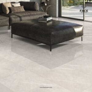 Large-format 600x1200mm polished porcelain tiles with high-gloss finish for luxury interiors